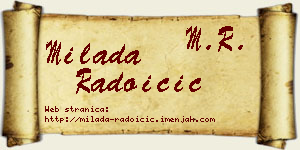 Milada Radoičić vizit kartica